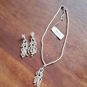 Delicate MONET Silver Necklace and Earring Set NWT